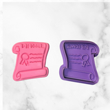 Graduation Diplolma Cookie Cutter and Stamps