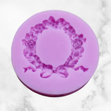 Wreath Of Flowers With Bow Silicone Mold