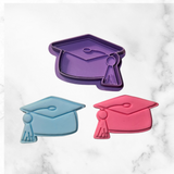 Grad Cap W/ Name Plaque Cookie Cutter and Stamps