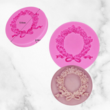Wreath Of Flowers With Bow Silicone Mold