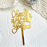 Happy New Year  acrylic cake toppers  gold