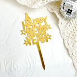 Happy New Year  acrylic cake toppers  gold