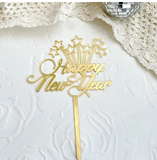 Happy New Year  acrylic cake toppers  gold