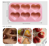 Heart Shaped Silicone Mold 6 Holes