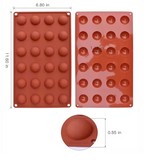 Mini 24-Cavity Semi Sphere Silicone Mold, Baking Mold for Making Chocolate, Cake, Jelly, Dome Mousse