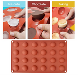 Mini 24-Cavity Semi Sphere Silicone Mold, Baking Mold for Making Chocolate, Cake, Jelly, Dome Mousse