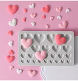 Large 25 cavity Silicone Heart Mold,