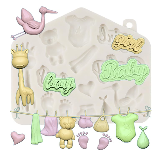 Large Baby Boy/Girl Theme Silicone Mold