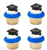 Grad Hat Sayings Cupcake Rings