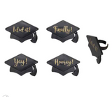 Grad Hat Sayings Cupcake Rings