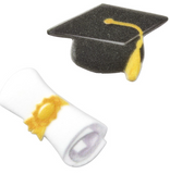 Graduation Cap & Scroll Dec-Ons® Sugar Decorations,
