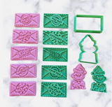 Christmas Grump Mail  Cookie Cutter 8 pcs  Cookies Set Cutter And Stamp