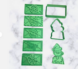 Christmas Grump Mail  Cookie Cutter 8 pcs  Cookies Set Cutter And Stamp