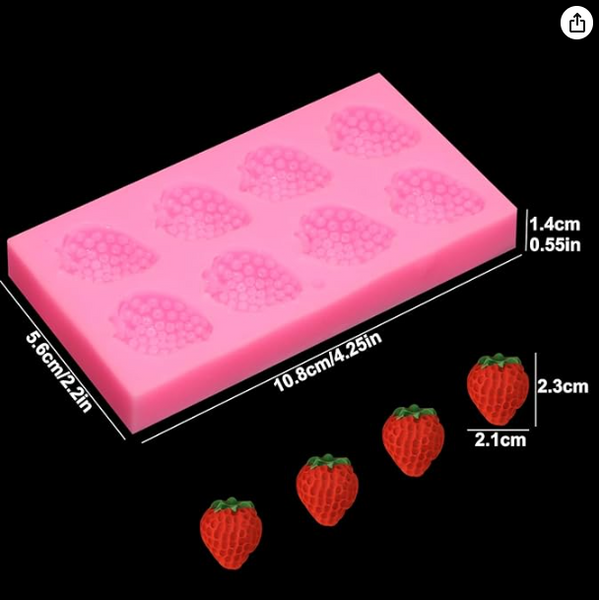 8-Cavity Strawberry Silicone Mold 1 Pieces