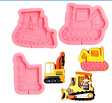 Bulldozer Fondant Molds Construction Site Silicone Mold