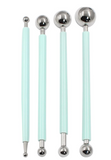 4-Pack Cake or  Clay Sculpture Modeling Tools Double-Ended Metal Ball Stylus Dotting Set Stainless Steel for Sculpting Modeling