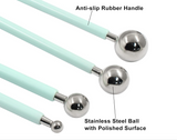 4-Pack Cake or  Clay Sculpture Modeling Tools Double-Ended Metal Ball Stylus Dotting Set Stainless Steel for Sculpting Modeling