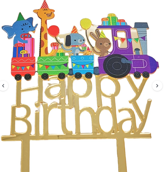 Mini Train Happy Birthday Cake Topper*