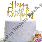 Gold Star Happy Birthday Cake topper