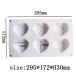 Heart with Bow 6 Cavity Silicone Mold
