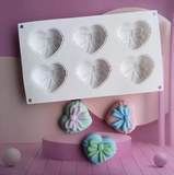 Heart with Bow 6 Cavity Silicone Mold