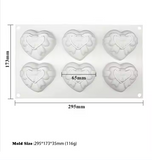 Heart with Bow 6 Cavity Silicone Mold