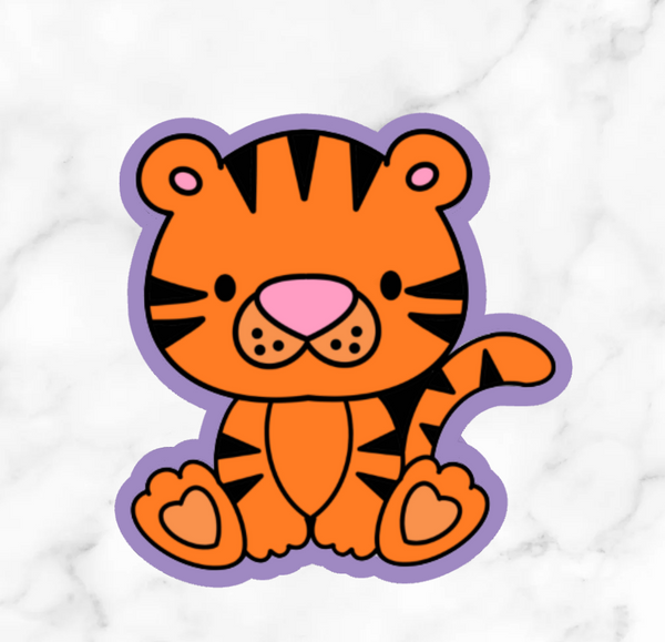 Tiger Cookie Cutter with Stamp Option