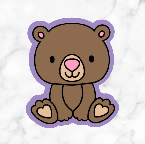 Bear Cookie Cutter with Stamp Option
