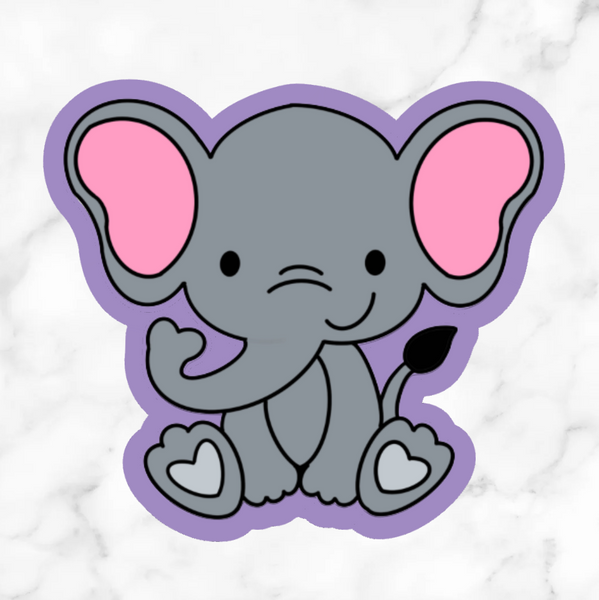 Elephant Cookie Cutter with Stamp Option