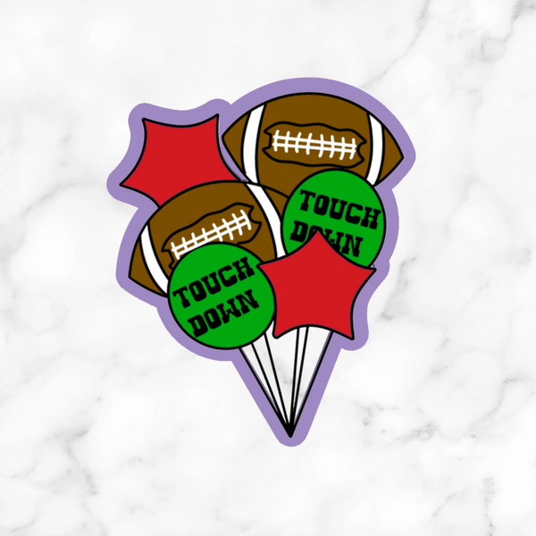 Football Balloon Bouquet Cookie Cutters With Stamp Option