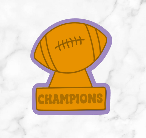 Football Trophy Cookie Cutters With Stamp Option