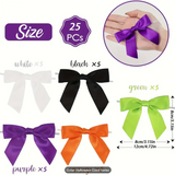 5 Colors of Halloween Twist Bows 3.15