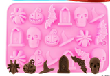Halloween  Skull Pumpkin Bat Ghost Witch Hat Spider tombstone Shape  Silicone