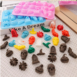 Halloween  Skull Pumpkin Bat Ghost Witch Hat Spider tombstone Shape  Silicone