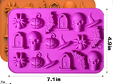 Halloween  Skull Pumpkin Bat Ghost Witch Hat Spider tombstone Shape  Silicone