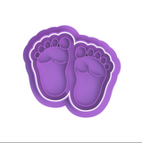 Baby Feet Cookie Cutter With Stamp and Size Options