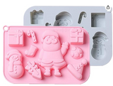 Christmas Silicone Molds Santa Clause Stocks, Gift, Snowman