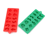 Christmas Silicone Molds Christmas Chocolate Mold Candy Christmas tree, snowman, candy cane, and stocking.