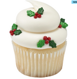 Holly Berries & Leaves Mix Sugar Candy Decorations