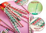 Christmas Paper Straws Disposable, Colorful Christmas straws for Xmas
