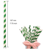 GREEN PEPERMINT SPIRAL PAPER STRAWS