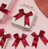 12 Ct Wine Red  Bow Satin Ribbon