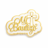Mi Bautizo With Cross Cookie Cutter and Stamp with Size Option
