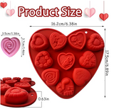 Heart Shaped Silicone Molds, 10-Style Valentines Day Mold Silicone 1PCS