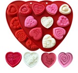 Heart Shaped Silicone Molds, 10-Style Valentines Day Mold Silicone 1PCS