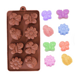 Butterfly Brown Ladybug Flower and bumbple bee Silicone DIY Mold to make Soap Candle Chocolate Candy Tray Mold