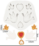 Wedding Dove & Heart Silicone Mold