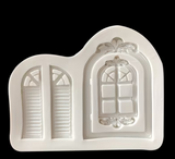 European-Style Vintage Window Door Design Silicone Mold Fondant