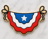Patriotic Party Banner Cookie Cutter & Stamp