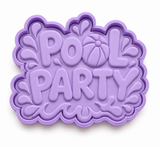 Pool Party Splash Plaque Cookie Cutter & Stamp – 2 Piece Summer Poolside Embosser Set